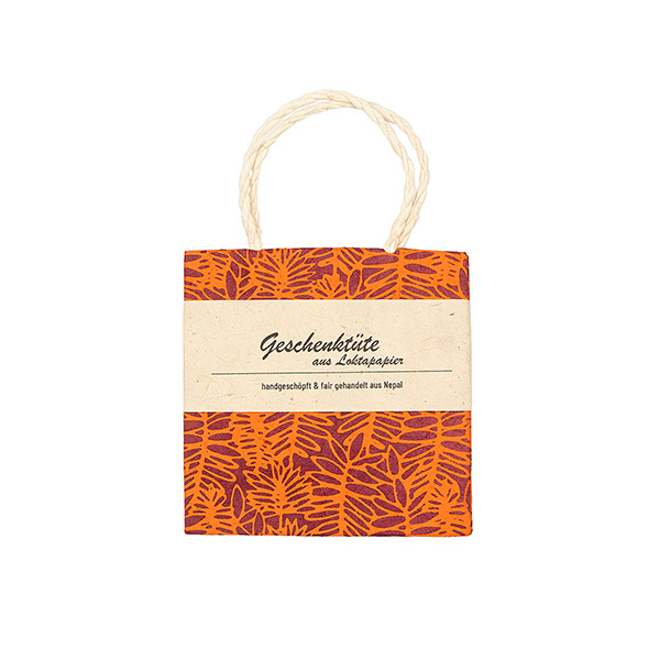 Geschenktüte XS FARN, purpur-orange / CONTIGO Fairtrade Onlineshop