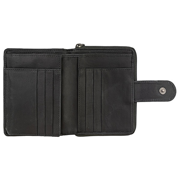 Börse OPULENCE 13x10cm Vintage schwarz RFID-secure, Leder / CONTIGO Fairtrade Onlineshop