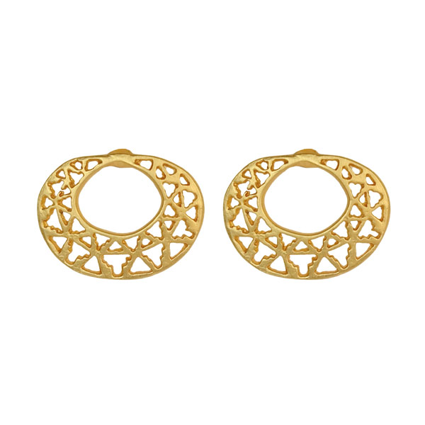 Ohrringe OVAL, Zinn vergoldet, fairmined