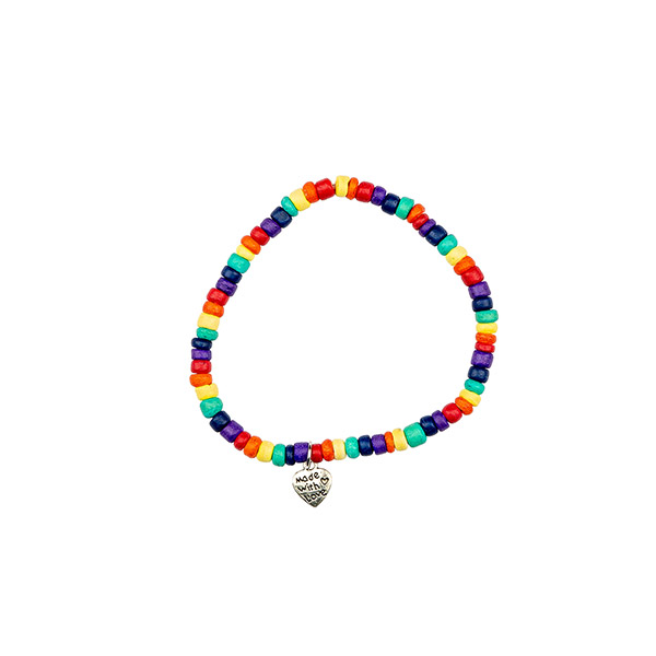 Armband RAINBOW elastisch, Kokosnuss / CONTIGO Fairtrade Onlineshop