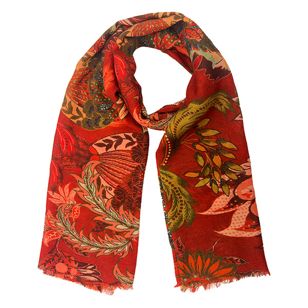 Schal RANKEN, bedruckt, 180x70 cm, 92 % Wolle, 8 % Seide / CONTIGO Fairtrade Onlineshop