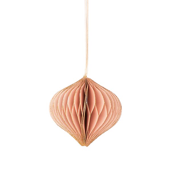 Papierdeko Origami 6,5cm ONION rose, Goldrand