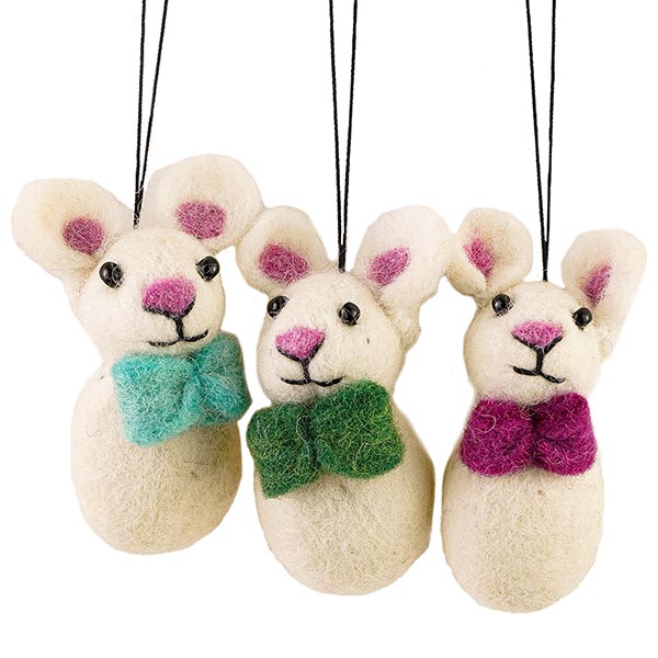 Anhänger FRÜHLINGSMAUS 3x8cm, Wollfilz / CONTIGO Fairtrade Onlineshop