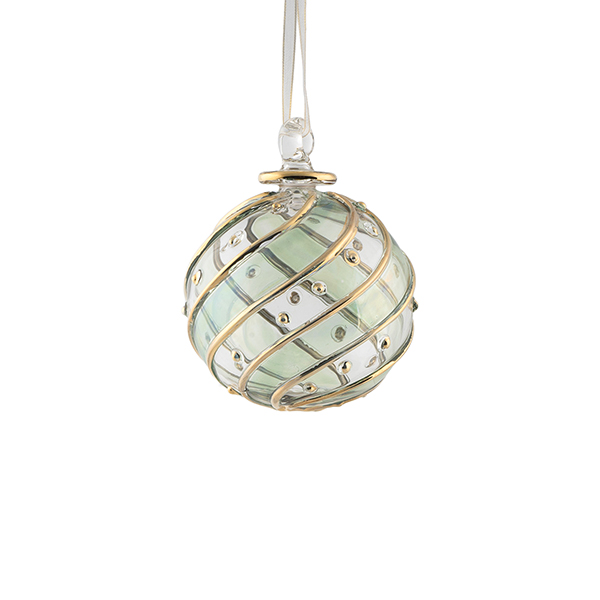 Glaskugel 6cm DAWAMA, grün-gold