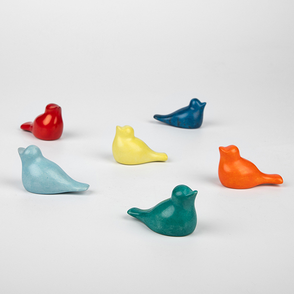 Vogel 5cm PIEPS bunt, Speckstein / CONTIGO Fairtrade Onlineshop