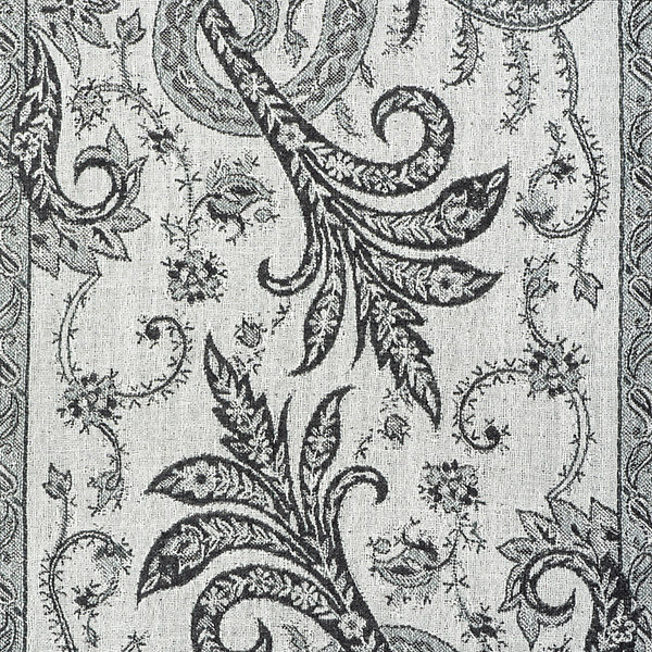 Schal PAISLEY schwarz-grau, 165x35cm, 100 % Wolle