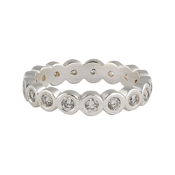 Ring ZIRKONIA, versilbert