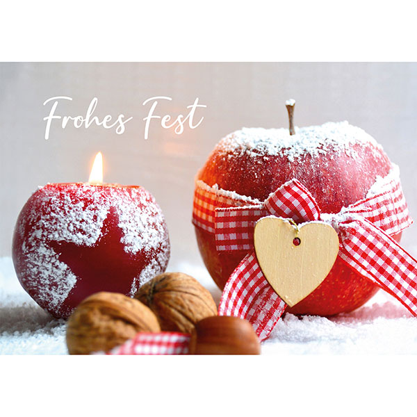 Grußkarte M Weihnachtsdeko mit Apfel