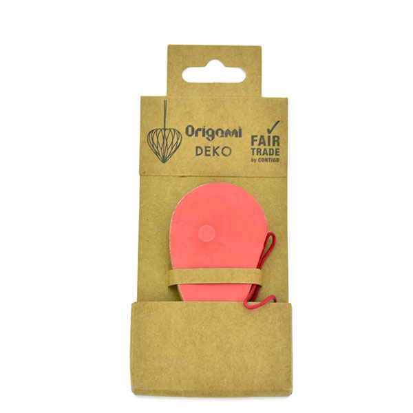 Papierdeko Origami 9 cm RAINBOW HEART, bunt, FSC Papier / CONTIGO Fairtrade Onlineshop