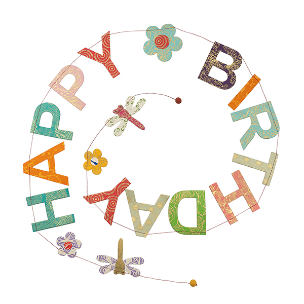 Girlande HAPPY BIRTHDAY bunt, 180cm, Loktapapier / CONTIGO Fairtrade Onlineshop