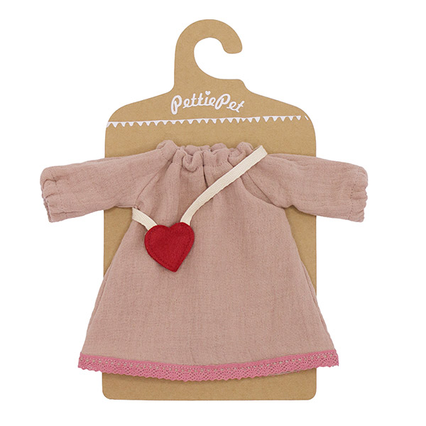 PettiePet Musselin Kleid Herzchen Tasche, puder / CONTIGO Fairtrade Onlineshop