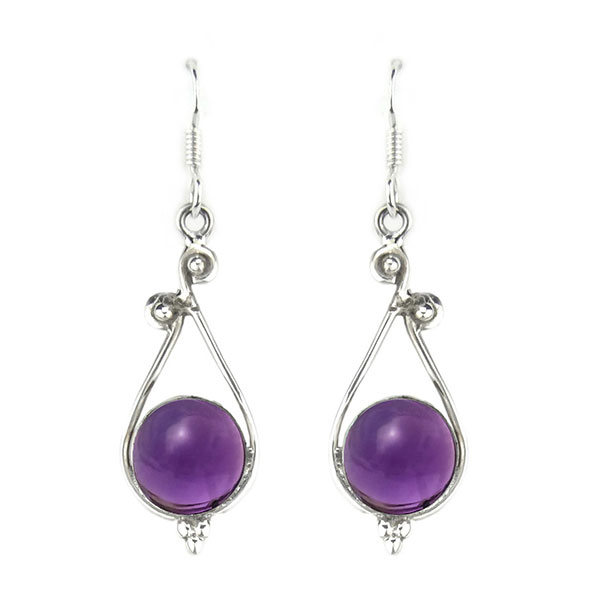 Ohrringe Ranke mit Amethyst, Silber