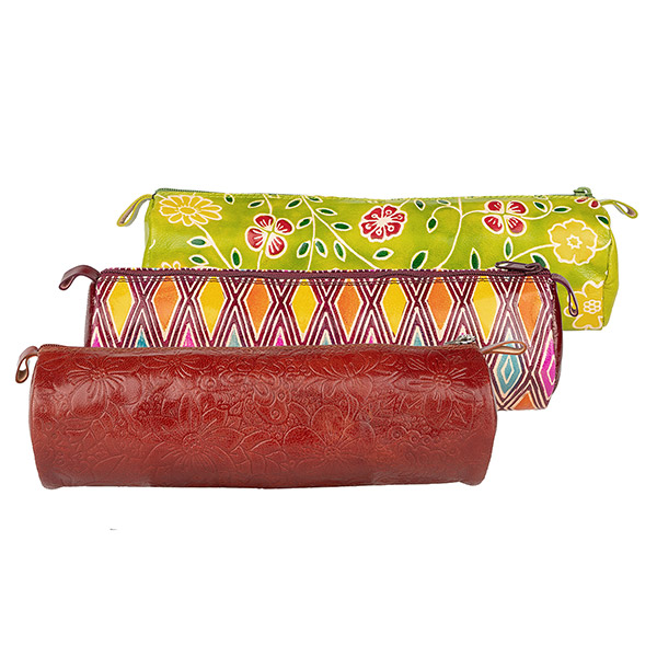 Stiftetasche Jumbo 22x6cm KHILANA, Ziegenleder / CONTIGO Fairtrade Onlineshop