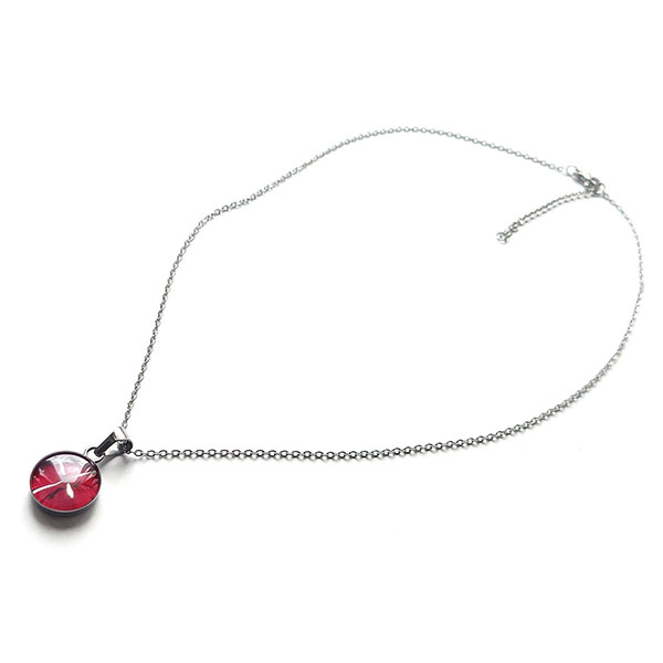 Halskette BLÜTE rot, Edelstahl