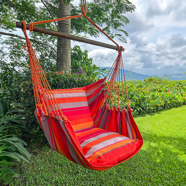 Hängesitz L NARANJA Stab:110cm, 150x130cm, Baumwolle / CONTIGO Fairtrade Onlineshop