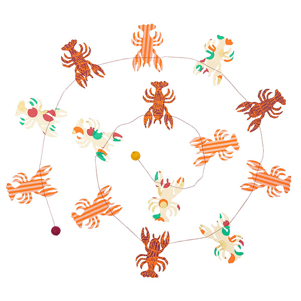 Girlande LOBSTER bunt, 180 cm, Loktapapier handgeschöpft / CONTIGO Fairtrade Onlineshop