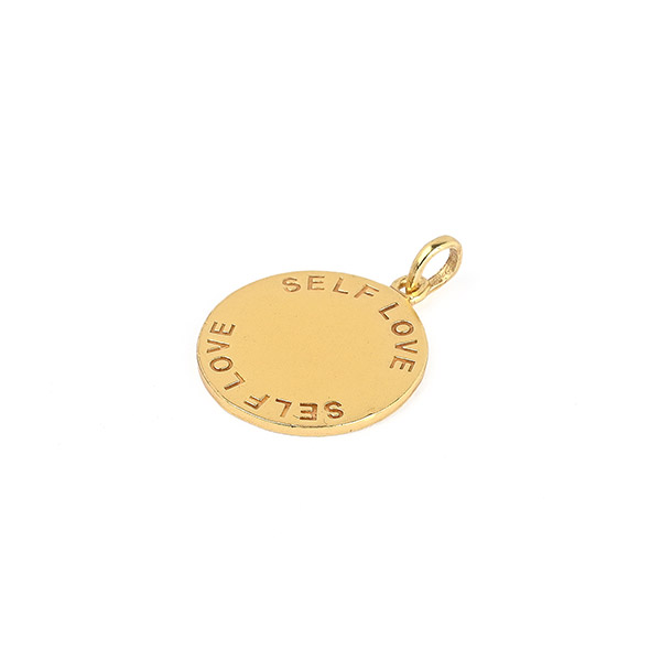Anhänger, Plättchen SELF LOVE, Mix&Match, 22K vergoldet / CONTIGO Fairtrade Onlineshop