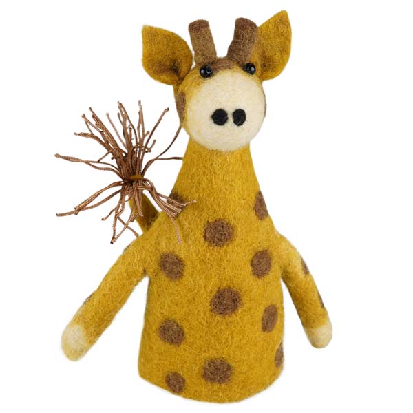 Eierwärmer GIRAFFE gelb-braun, Wollfilz / CONTIGO Fairtrade Onlineshop