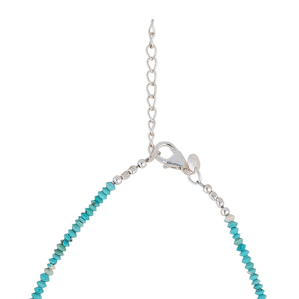 Halskette LICHTBLAU mit Türkis- und Glasperlchen, Silber / CONTIGO Fairtrade Onlineshop