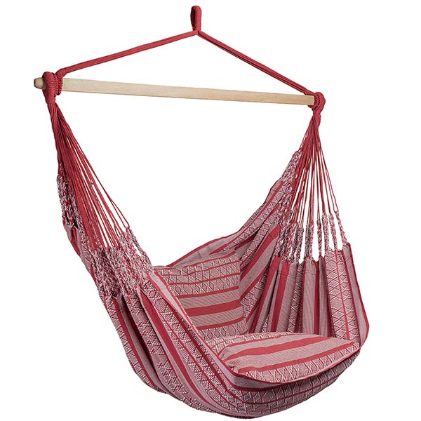Hängesitz XL RUBY + GREY Stab 120cm, Recyclingbaumwolle / CONTIGO Fairtrade Onlineshop
