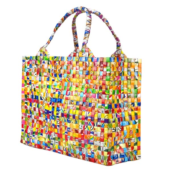 Saftpack UPCYCLING Einkaufstasche WEAVE, bunt / CONTIGO Fairtrade Onlineshop