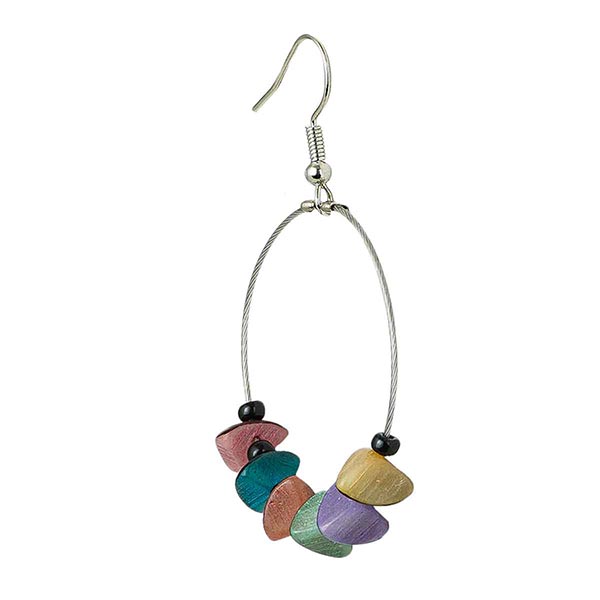 Ohrringe Buri Bits, bunt, Palmnuss / CONTIGO Fairtrade Onlineshop