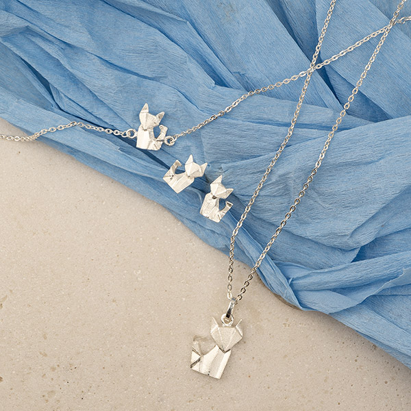 Ohrstecker Origami Fuchs, Silber / CONTIGO Fairtrade Onlineshop