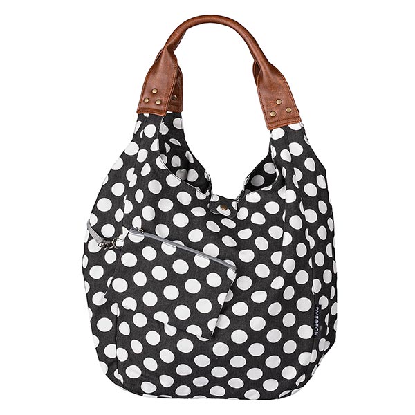 Tasche HOBOBAG Dots schwarz/weiß, Baumwollcanvas