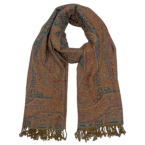 Wendestola in Übergröße, PAISLEY blau-rot, 200x100 cm, 100 % Wolle