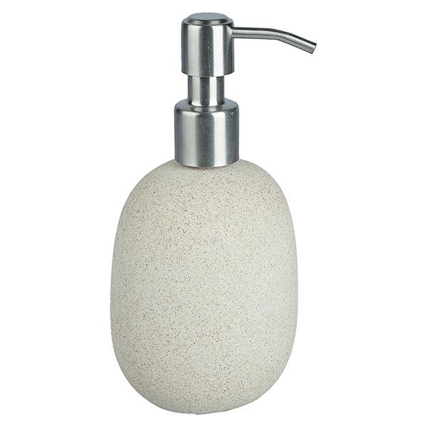 Seifenspender Sand creme-weiß, 250 ml, 17x9cm, Keramik, handgemacht