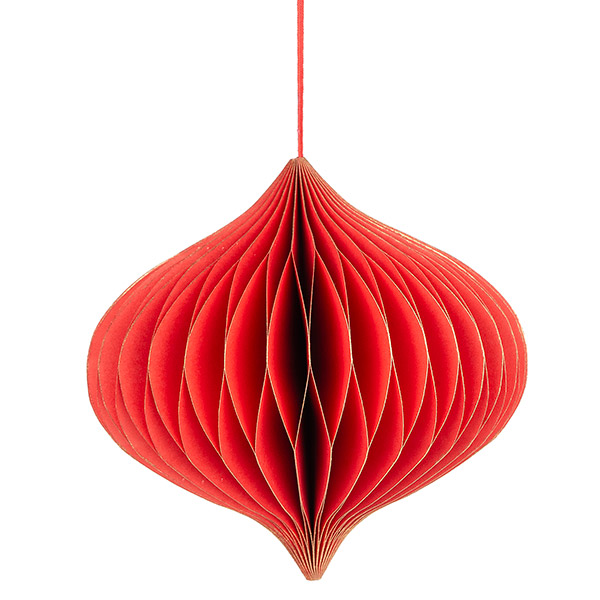 Papierdeko Origami 12,5 cm ONION rot, Goldrand