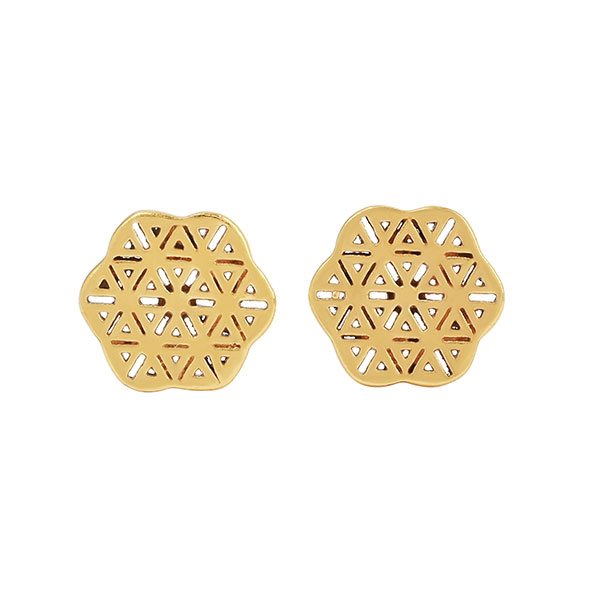 Ohrstecker, FLOWER OF LIFE, 22K vergoldet