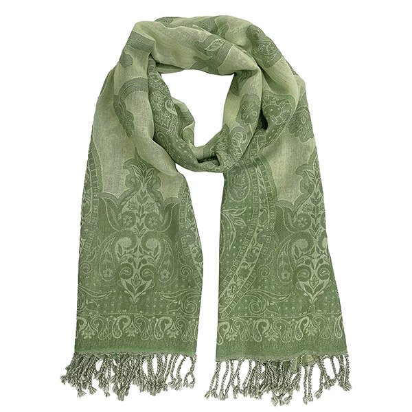 Wendestola LACE, olive-taupe-weiß, 180x70 cm, 100 % Wolle Wendestola LACE, olive-taupe-weiß, 180x70 cm, 100 % Wolle