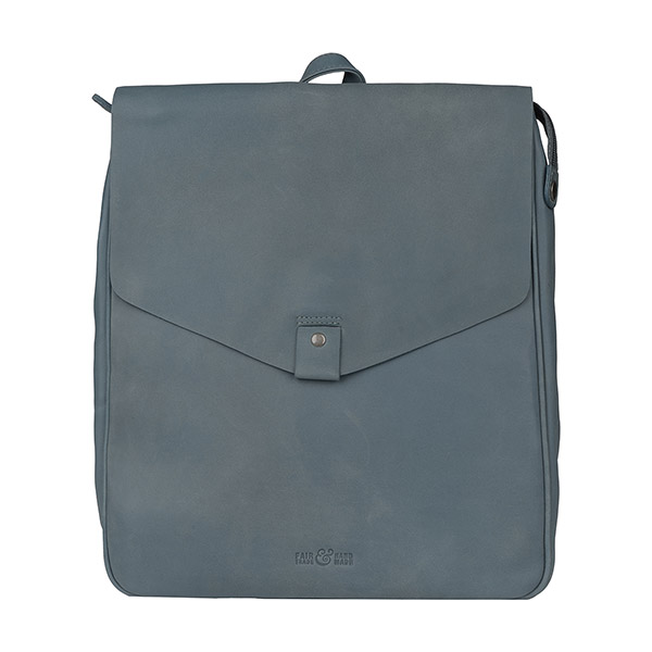 Rucksack LOOP rauchblau, Rindsleder / CONTIGO Fairtrade Onlineshop