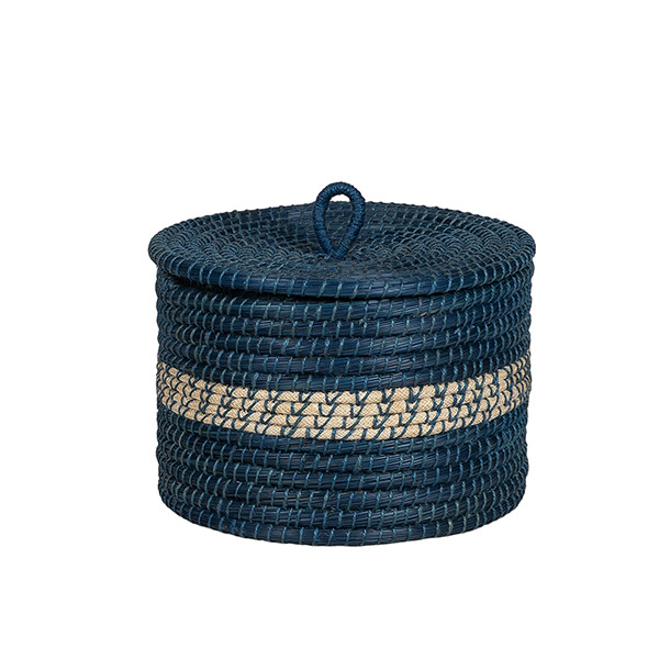 Aufbewahrungskorb 30x20cm AZUL mit Deckel, Gras, Jute / CONTIGO Fairtrade Onlineshop