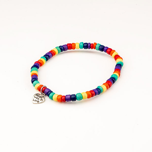 Armband RAINBOW elastisch, Kokosnuss / CONTIGO Fairtrade Onlineshop