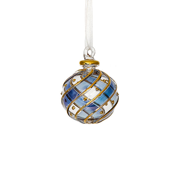 Glaskugel SUNA 6cm, nachtblau-gold