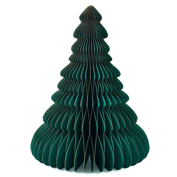 Weihnachtsbaum XL ORIGAMI 45cm, dunkelgrün, Goldrand, Papier