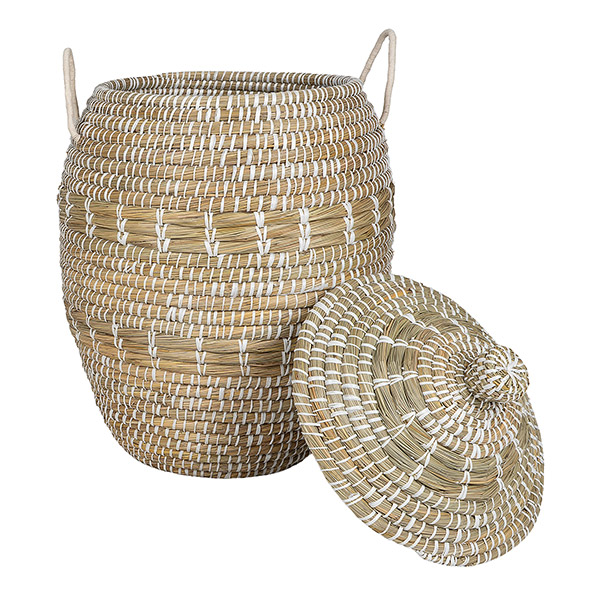 Wäschekorb 55cm KHULNA plus Deckel, Kaisagras / CONTIGO Fairtrade Onlineshop