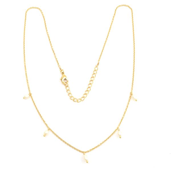 Halskette, TINY PEARLS, 22K vergoldet, Süßwasserperlen