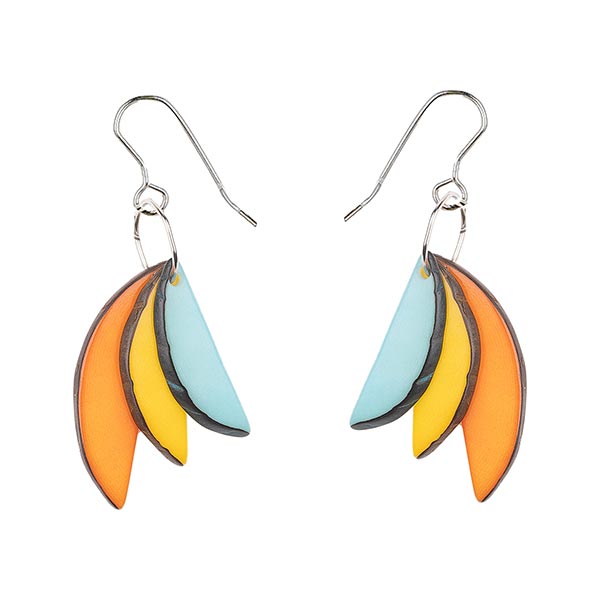 Ohrringe SLICES mit Aqua, Tagua