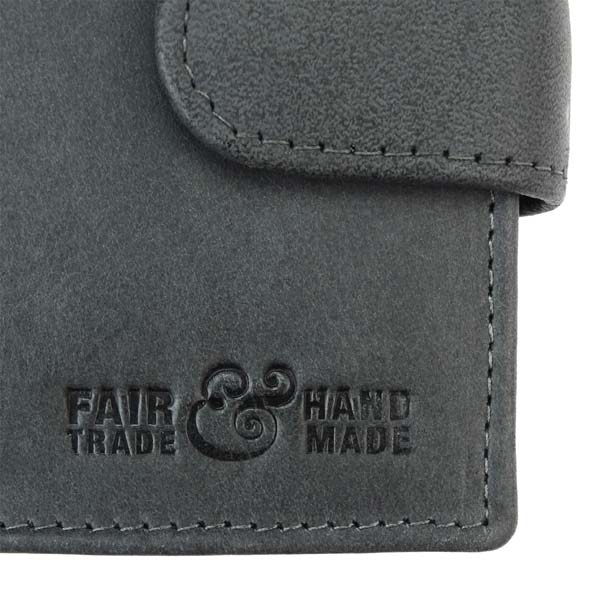 Börse Vintage-SPORTY 13x10cm RFID sec. schwarz, Rindsleder / CONTIGO Fairtrade Onlineshop