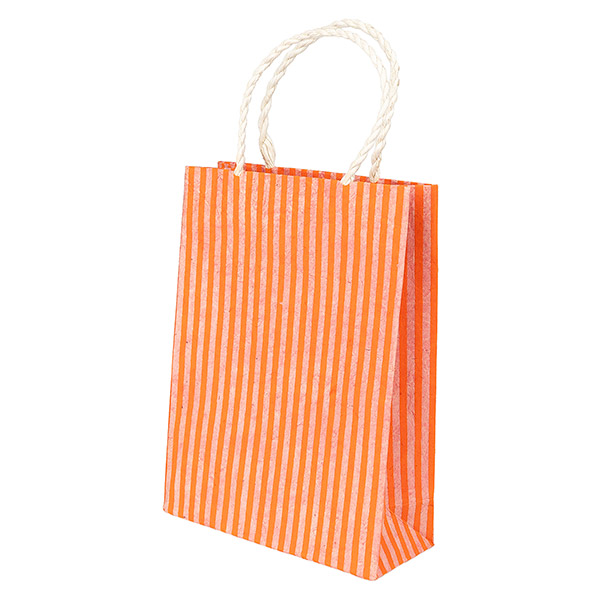 Geschenktüte S STREIFEN, koralle-apricot / CONTIGO Fairtrade Onlineshop