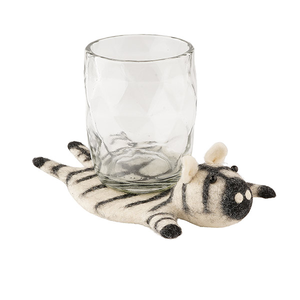 Glasuntersetzer ZEBRA, Wollfilz / CONTIGO Fairtrade Onlineshop