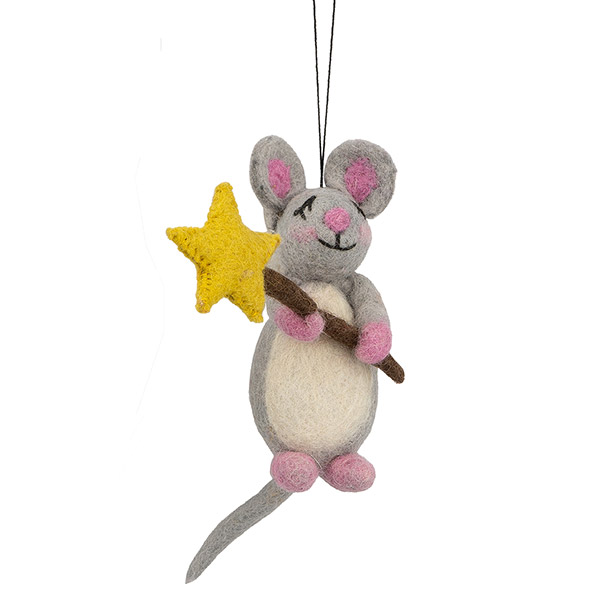 Dekoanhänger ZAUBERMAUS (Stückpreis), Wollfilz
