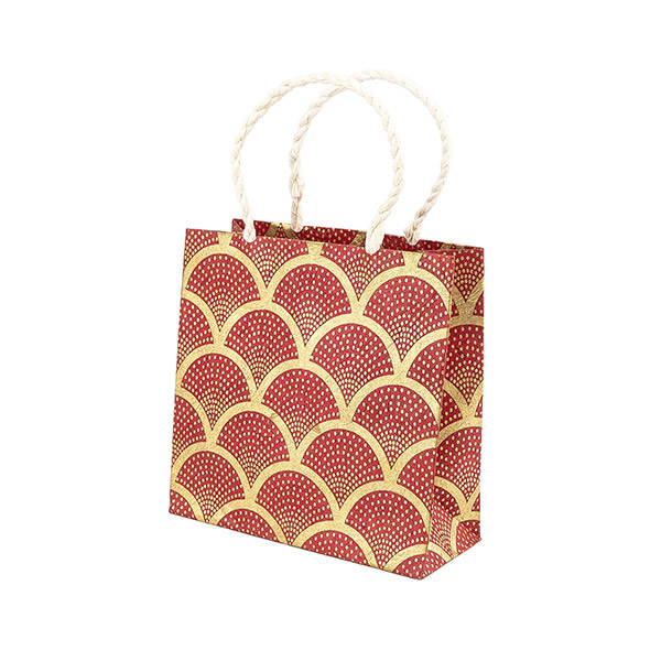 Geschenktüte XS JAKOBSMUSCHEL, beere-gold, Loktapapier / CONTIGO Fairtrade Onlineshop
