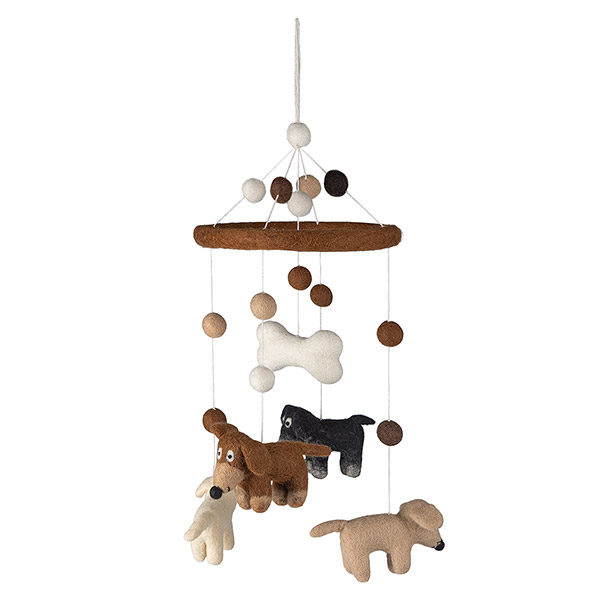 Mobile handgefilzt, HUNDE, Wolle, handgefilzt / CONTIGO Fairtrade Onlineshop