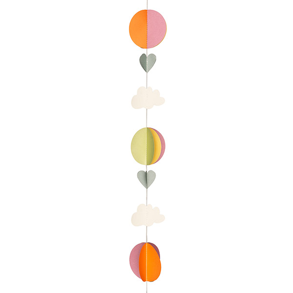 Girlande Heißluftballons 3D 220cm, bunt-weiß, Papier / CONTIGO Fairtrade Onlineshop