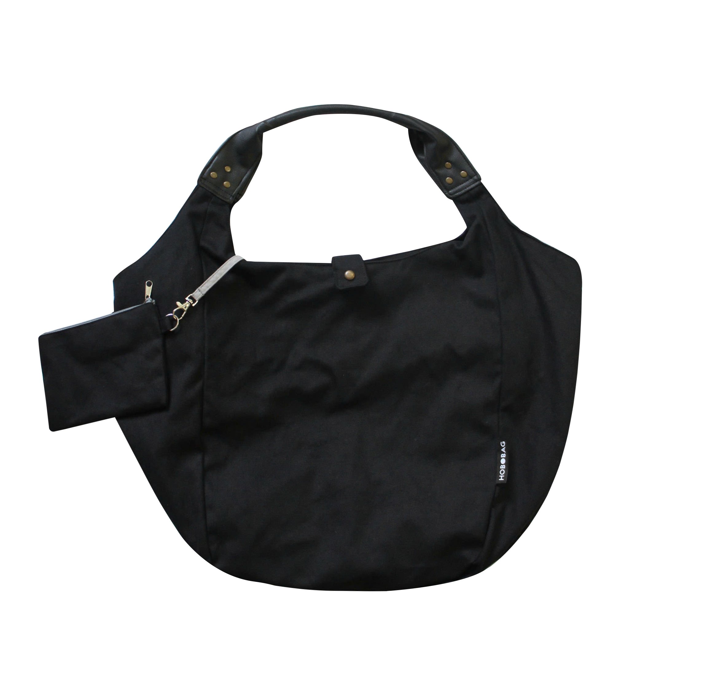 Tasche HOBOBAG, UNI schwarz, Baumwollcanvas