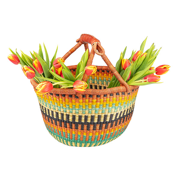 Bolga Korb rund 36-42cm FAVORIT, Steppengras / CONTIGO Fairtrade Onlineshop